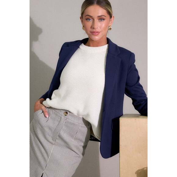 Red Dress The World Is Yours Navy Blue Ponte Blazer Size LL / Navy - Picture 1 of 3